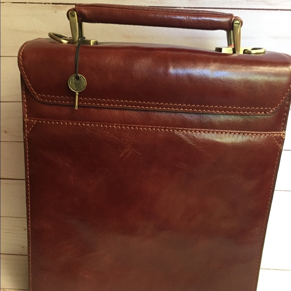 Italian Leather Brown Crossbody Bag Vintage - Picture 6 of 8